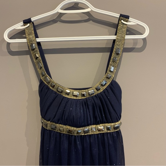 City Studio Small Blue Shimmery Dress - Picture 2 of 11